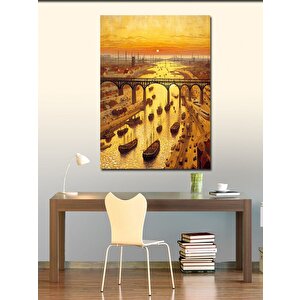 Kanvas Tablo Köprü Ve Gemiler 100x140 cm