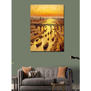 Kanvas Tablo Köprü Ve Gemiler 100x140 cm