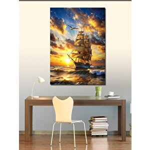 Kanvas Tablo Büyük Gemi Ve Güneş 70x100 cm