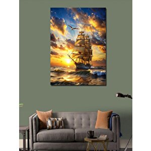 Kanvas Tablo Büyük Gemi Ve Güneş 70x100 cm
