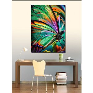 Kanvas Tablo Renkli Kanatlı Kelebek 100x140 cm