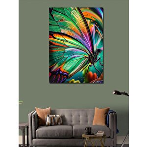 Kanvas Tablo Renkli Kanatlı Kelebek 100x140 cm