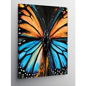 Kanvas Tablo Mavi Sarı Kelebek 70x100 cm