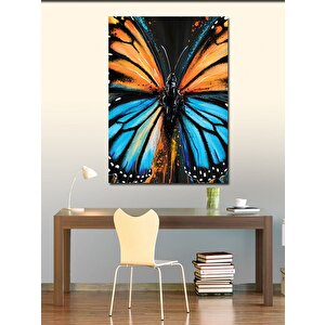 Kanvas Tablo Mavi Sarı Kelebek 70x100 cm
