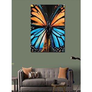 Kanvas Tablo Mavi Sarı Kelebek 70x100 cm