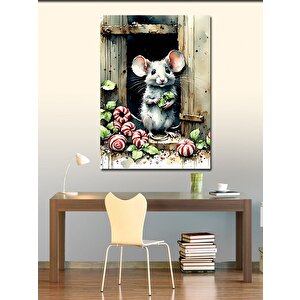 Kanvas Tablo Şekerleme Yiyen Fare 70x100 cm