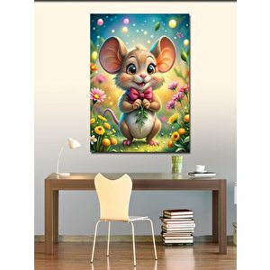 Kanvas Tablo Papyonlu Sevimli Fare 70x100 cm