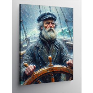 Kanvas Tablo Fırtınada Gemi Süren Adam 70x100 cm