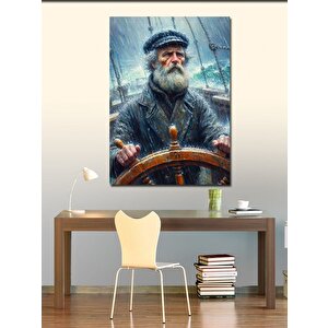 Kanvas Tablo Fırtınada Gemi Süren Adam 70x100 cm