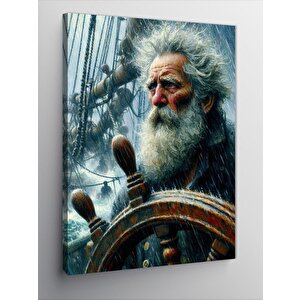 Kanvas Tablo Fırtınada Gemi Süren Adam 70x100 cm