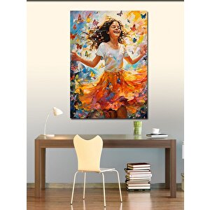 Kanvas Tablo Çocuk Ve Kelebekler  100x140 cm