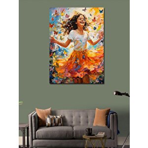 Kanvas Tablo Çocuk Ve Kelebekler  100x140 cm