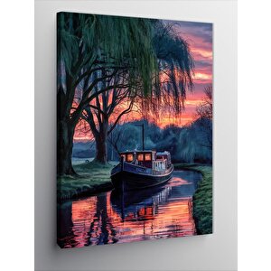 Kanvas Tablo Nehirdeki Tekne 70x100 cm
