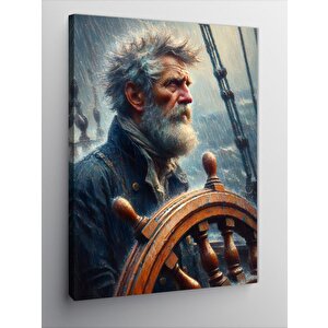 Kanvas Tablo Fırtınada Gemi Süren Adam 70x100 cm