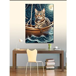 Kanvas Tablo Sandaldaki Kedi