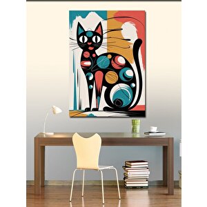 Kanvas Tablo Desenler Ve Kedi 100x140 cm