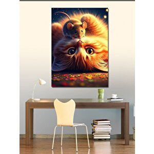 Kanvas Tablo Fare Ve Kedi
