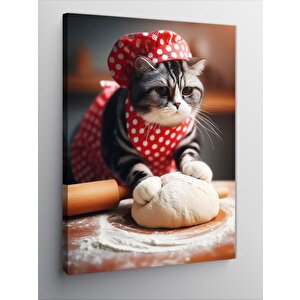 Kanvas Tablo Un Yoğuran Kedi 70x100 cm