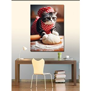 Kanvas Tablo Un Yoğuran Kedi 70x100 cm