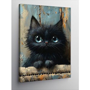 Kanvas Tablo Küçük Siyah Kedi