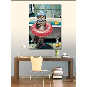 Kanvas Tablo Küvetteki Kedi