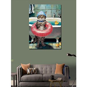Kanvas Tablo Küvetteki Kedi