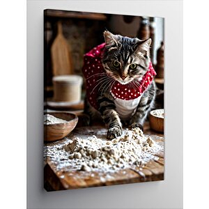 Kanvas Tablo Un Yoğuran Kedi 70x100 cm