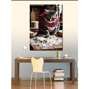 Kanvas Tablo Un Yoğuran Kedi 70x100 cm