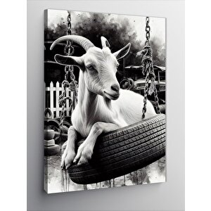 Kanvas Tablo Salıncakta Sallanan Keçi 70x100 cm