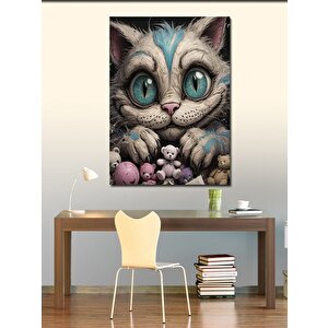 Kanvas Tablo Korkunç Kedi Ve Oyuncak Pandalar
