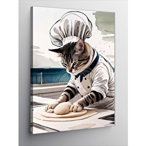 Kanvas Tablo Hamur Yapan Kedi
