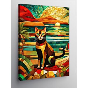 Kanvas Tablo Desenler Ve Kedi 100x140 cm