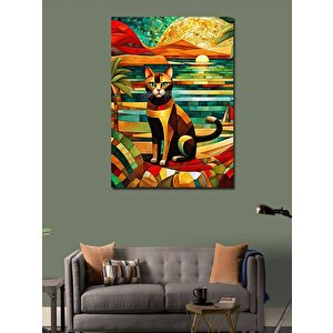 Kanvas Tablo Desenler Ve Kedi 100x140 cm