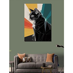 Kanvas Tablo Siyah Kedi 70x100 cm
