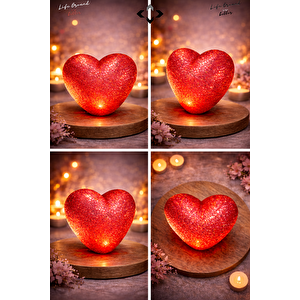 Romantik Kalp Şeklinde LED Dekor Lambası – Gece Lambası, Hediye ve Dekoratif Aydınlatma