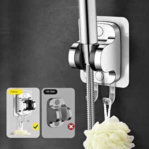 Wuvera Krom Kendinden Yapışkanlı 15 Kg Taşıyabilen Nano Duş Başlığı Askısı Duş Mafsalı