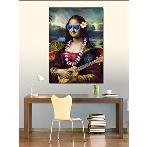 Kanvas Tablo Güneş Gözlüklü Gitar Çalan Monalisa 70x100 cm