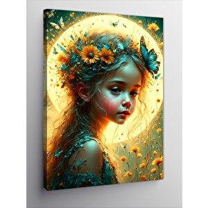 Kanvas Tablo Dolunay Ve Kız Çocuğu 70x100 cm