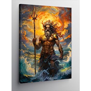 Kanvas Tablo Güneş Işığında Poseidon Ve Dalgalar 70x100 cm