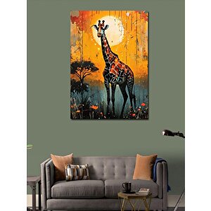 Kanvas Tablo Zürafa Ve Güneş 100x140 cm