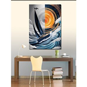 Kanvas Tablo Yelkenli Tekne Ve Güneş 70x100 cm