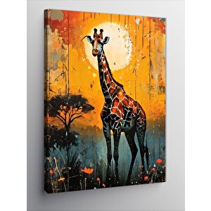 Kanvas Tablo Zürafa Ve Güneş 70x100 cm