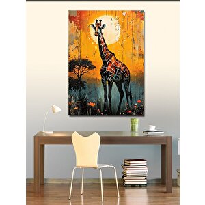 Kanvas Tablo Zürafa Ve Güneş 70x100 cm