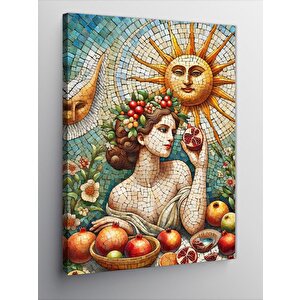 Kanvas Tablo Mozaik Kadın Ve Güneş 70x100 cm