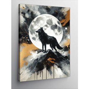 Kanvas Tablo Bozkurt Ve Dolunay 100x140 cm