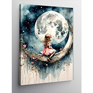 Kanvas Tablo Ay Hilal Ve Küçük Kız 70x100 cm