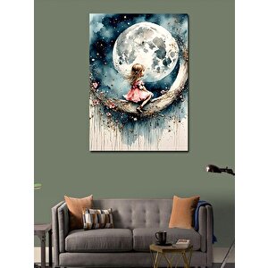 Kanvas Tablo Ay Hilal Ve Küçük Kız 70x100 cm