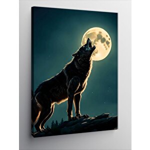 Kanvas Tablo Uluyan Bozkurt Ve Dolunay 100x140 cm