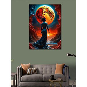 Kanvas Tablo Güneş Dolunay Ve Kadın 70x100 cm