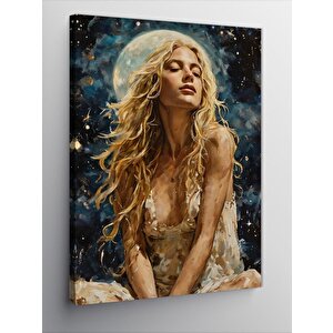 Kanvas Tablo Dolunay Ve Kadın 70x100 cm